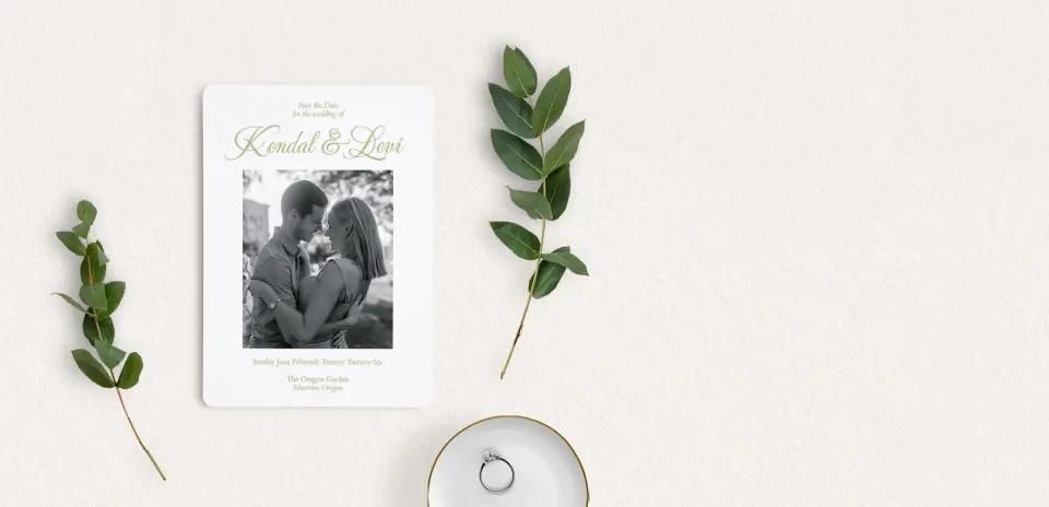 Save the Date Card with Optional Guest Addressing Service