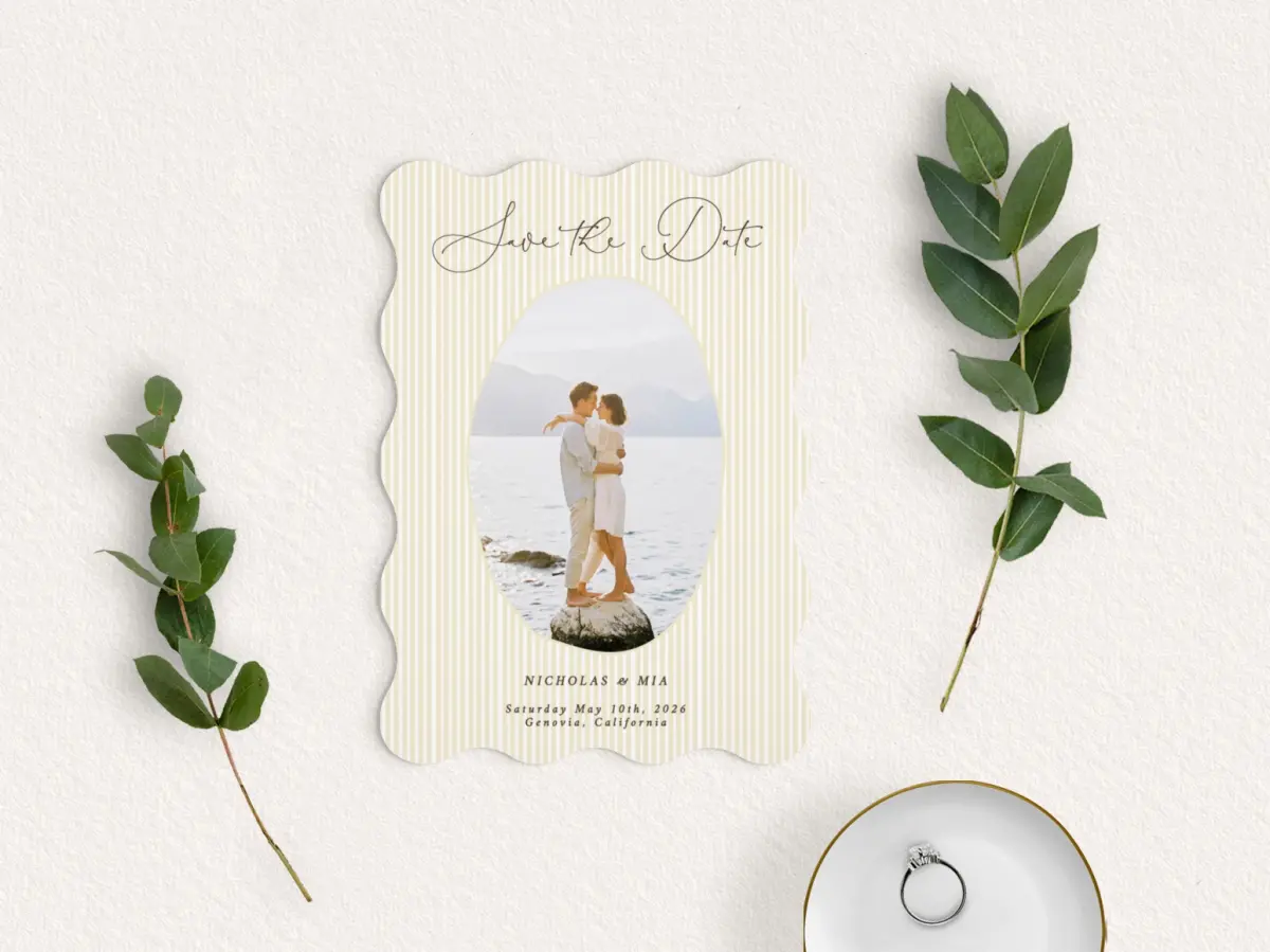 Save the Date Card with Optional Guest Addressing Service