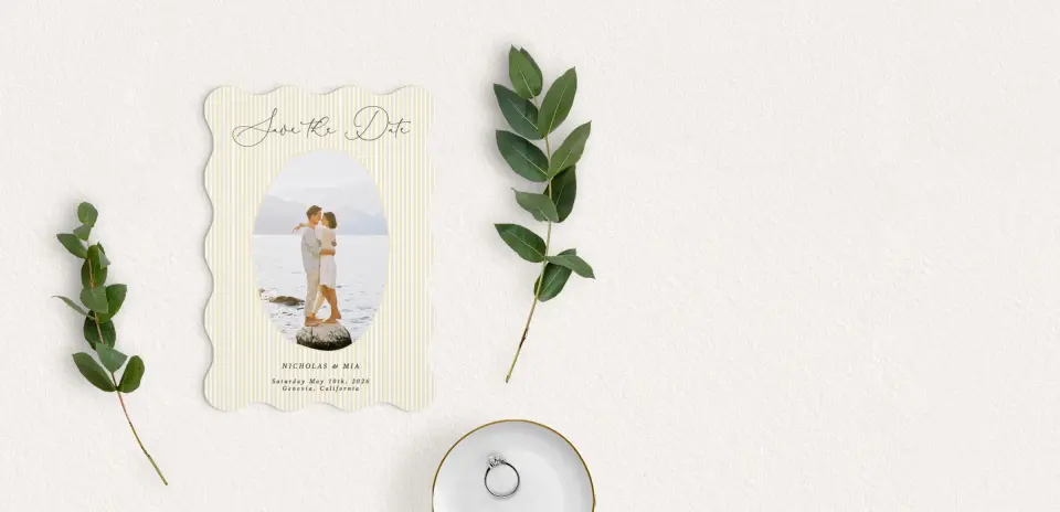 Save the Date Card with Optional Guest Addressing Service