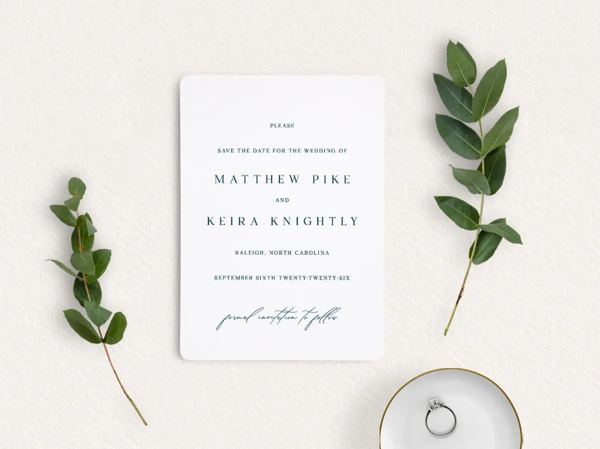 Save the Date Card with Optional Guest Addressing Service