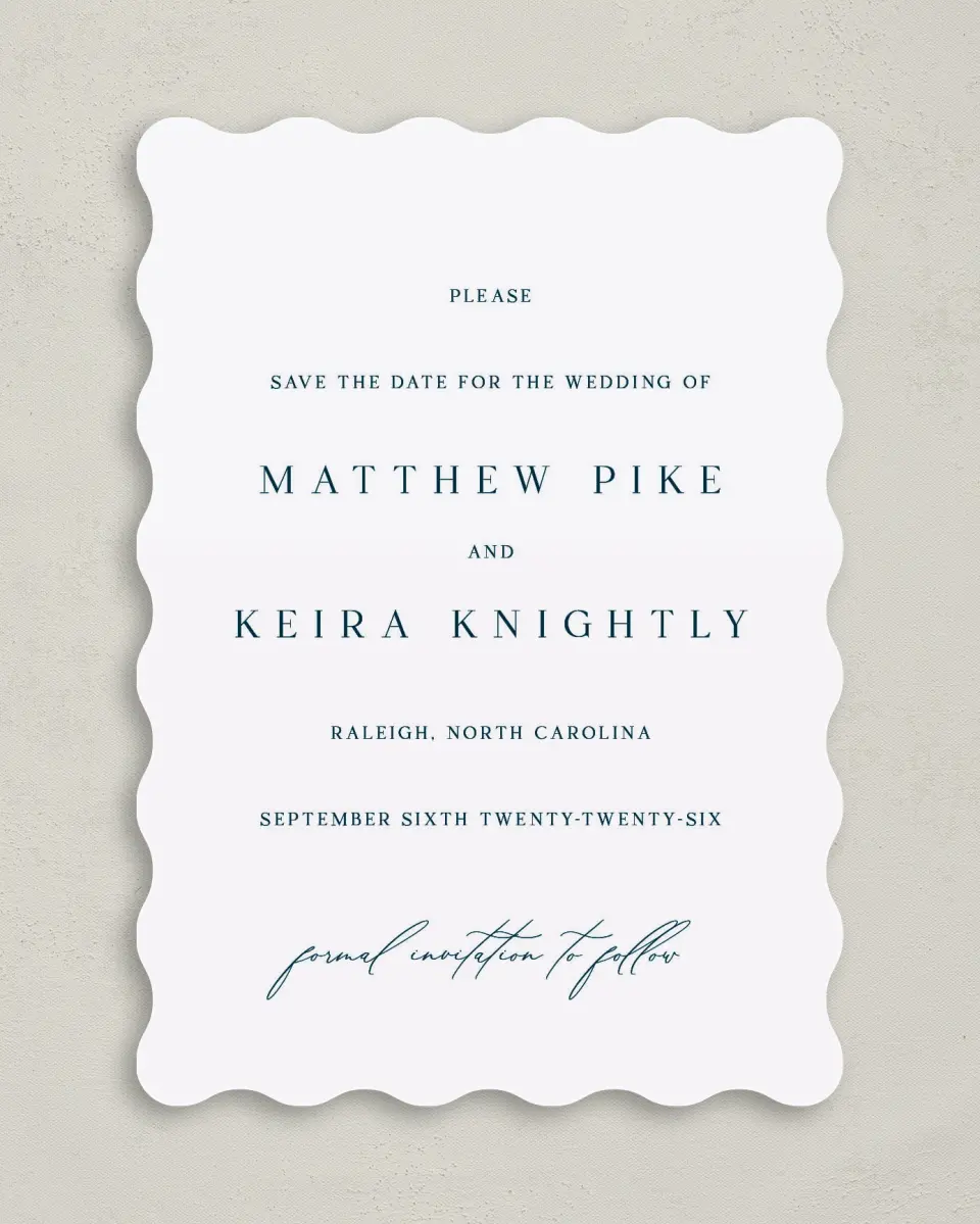 This is a 5" x 7" Save the Date Card called Bridge To Love printed in full color on Premium Smooth paper
