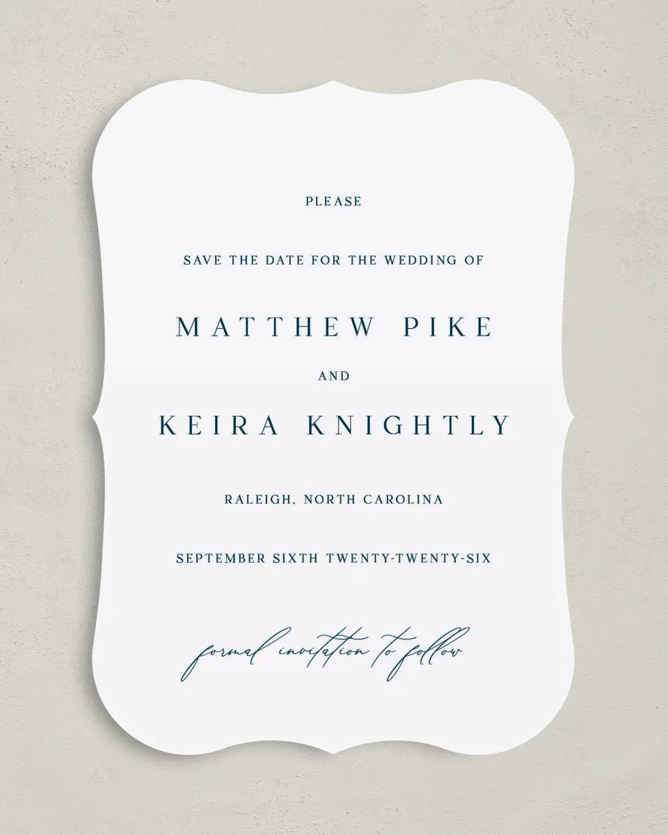 This is a 5" x 7" Save the Date Card called Bridge To Love printed in full color on Premium Smooth paper