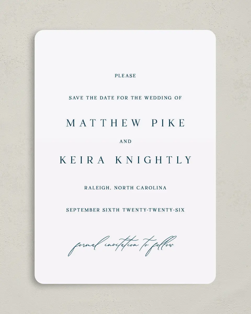 This is a 5" x 7" Save the Date Card called Bridge To Love printed in full color on Premium Smooth paper