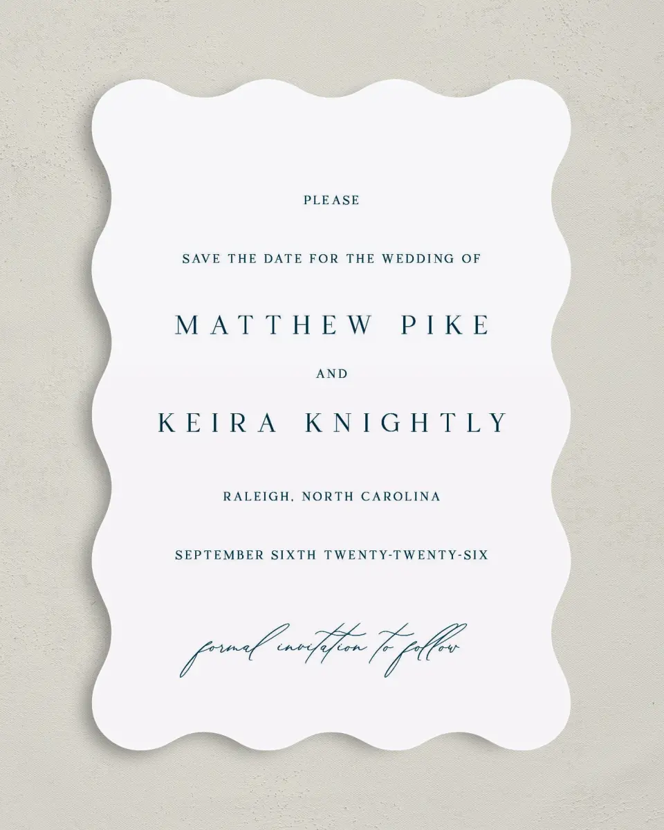 This is a 5" x 7" Save the Date Card called Bridge To Love printed in full color on Premium Smooth paper