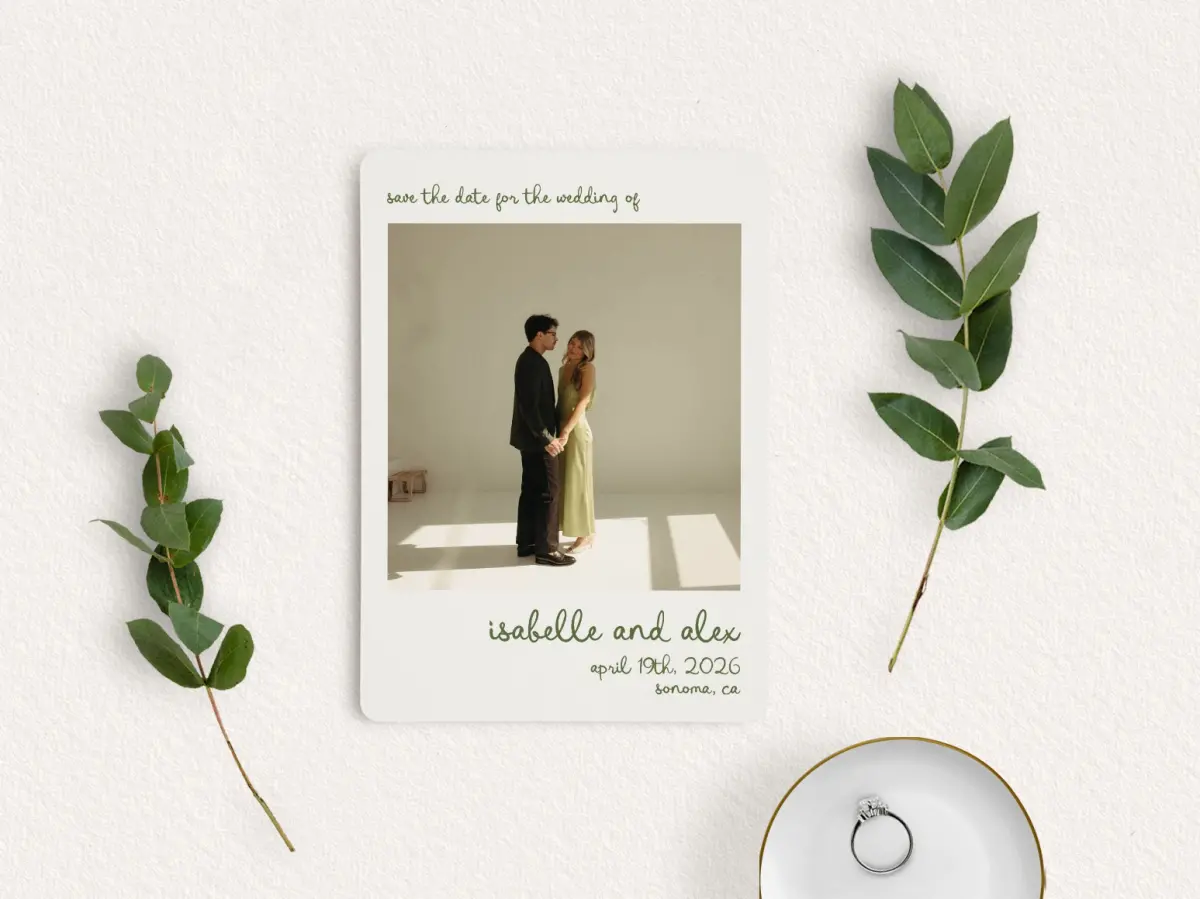 Save the Date Card with Optional Guest Addressing Service