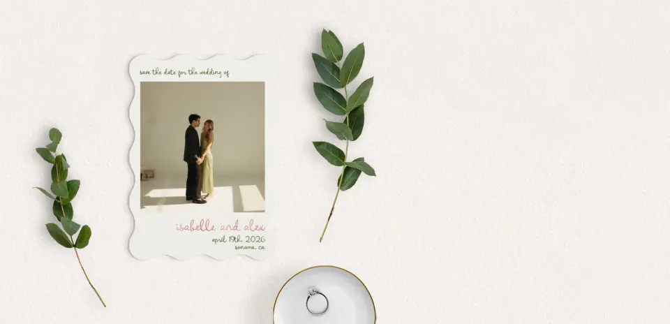 Save the Date Card with Optional Guest Addressing Service