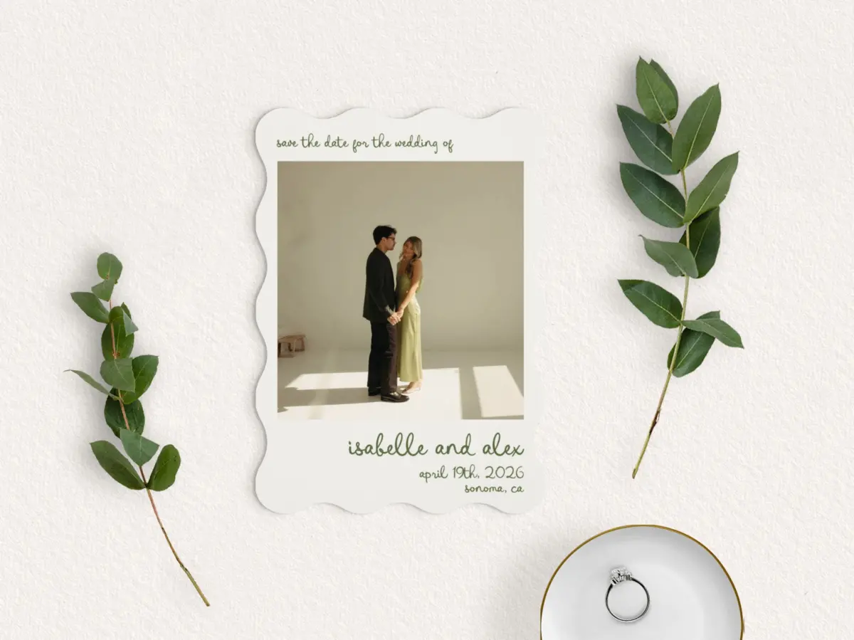 Save the Date Card with Optional Guest Addressing Service