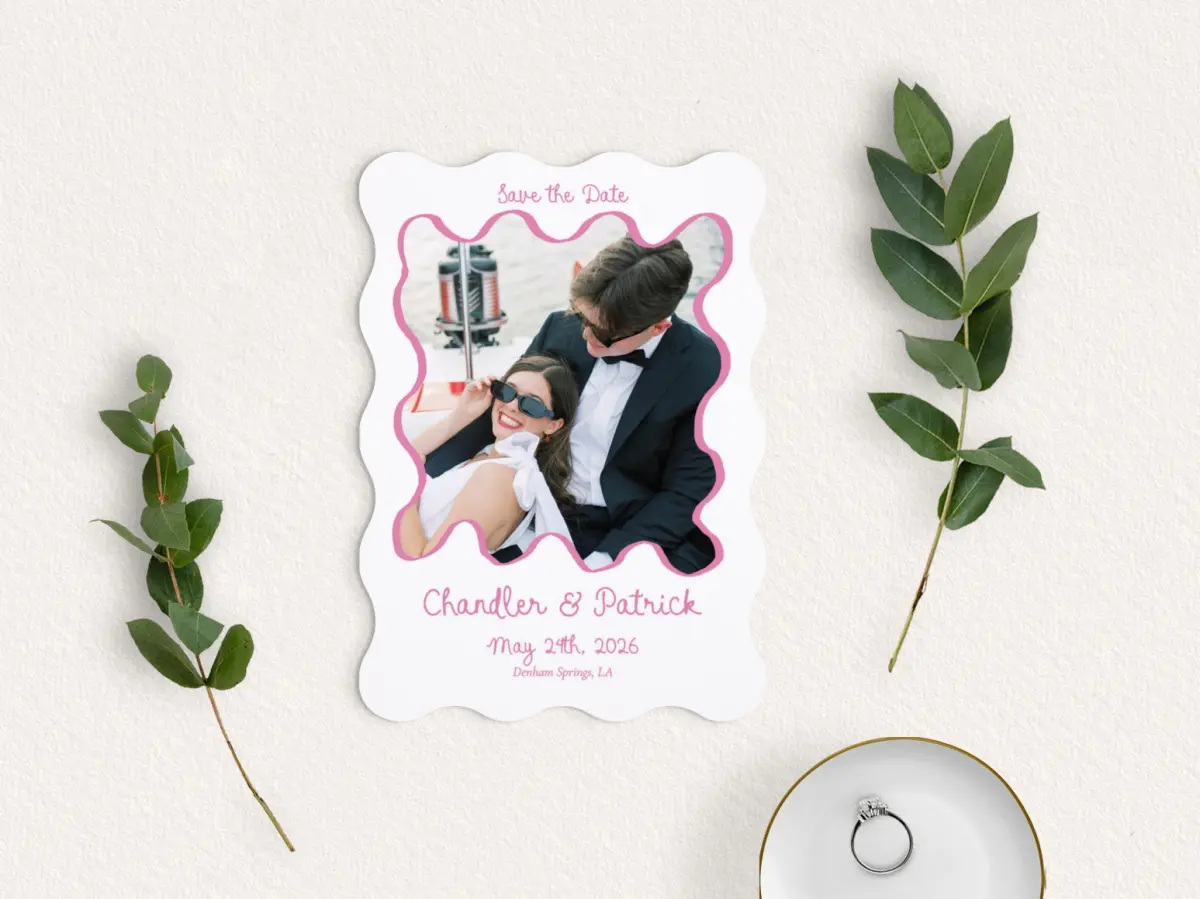 Save the Date Card with Optional Guest Addressing Service