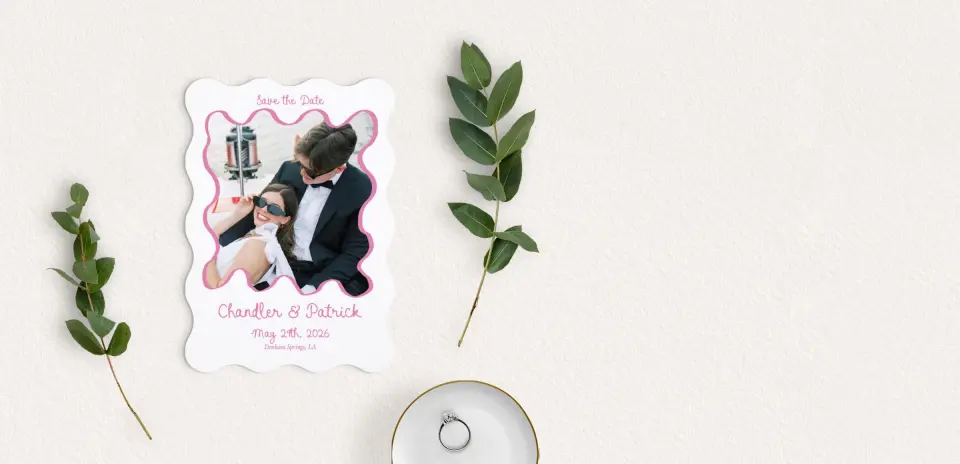Save the Date Card with Optional Guest Addressing Service