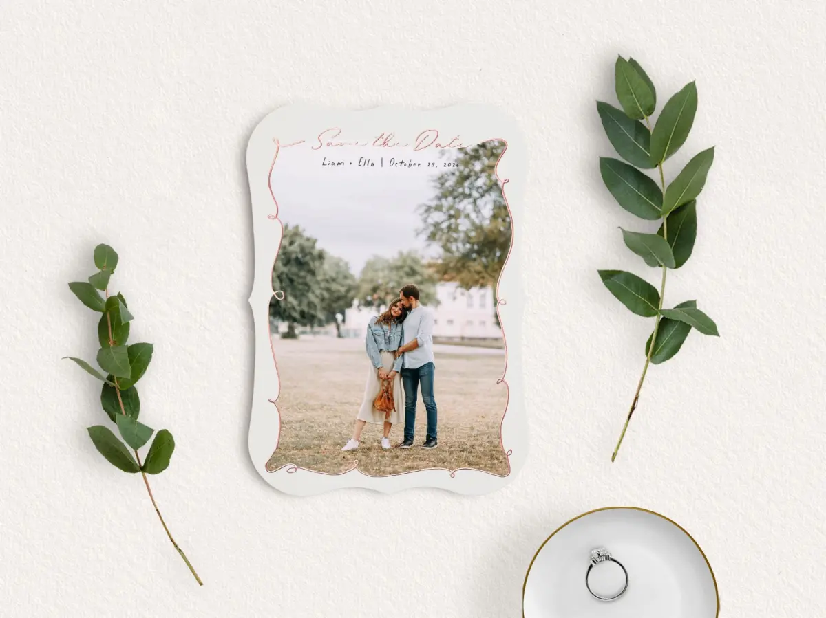 Save the Date Card with Optional Guest Addressing Service
