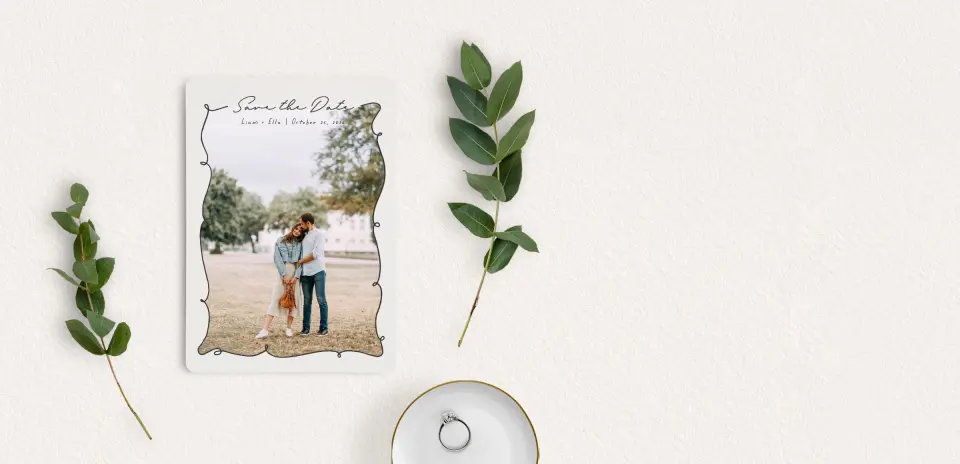 Save the Date Card with Optional Guest Addressing Service