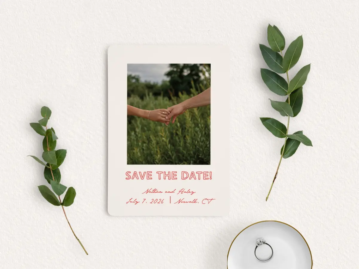 Save the Date Card with Optional Guest Addressing Service