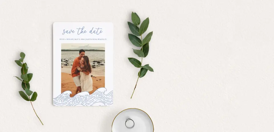 Save the Date Card with Optional Guest Addressing Service