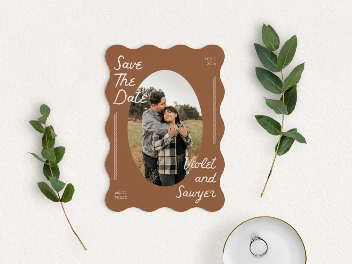 Save the Date Card with Optional Guest Addressing Service