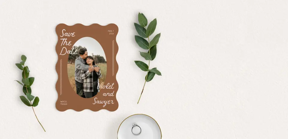 Save the Date Card with Optional Guest Addressing Service