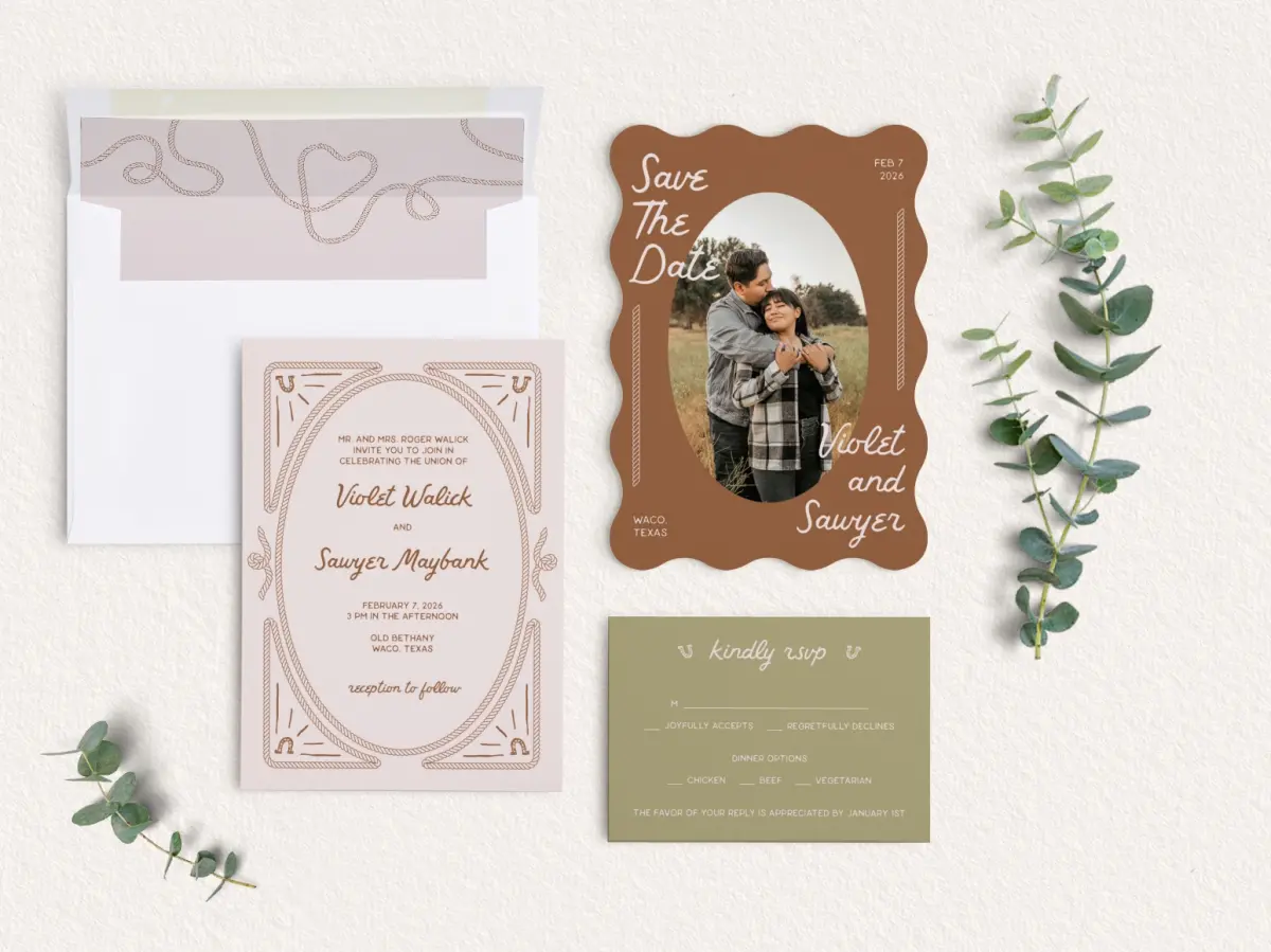 Front of Save the Date Card
