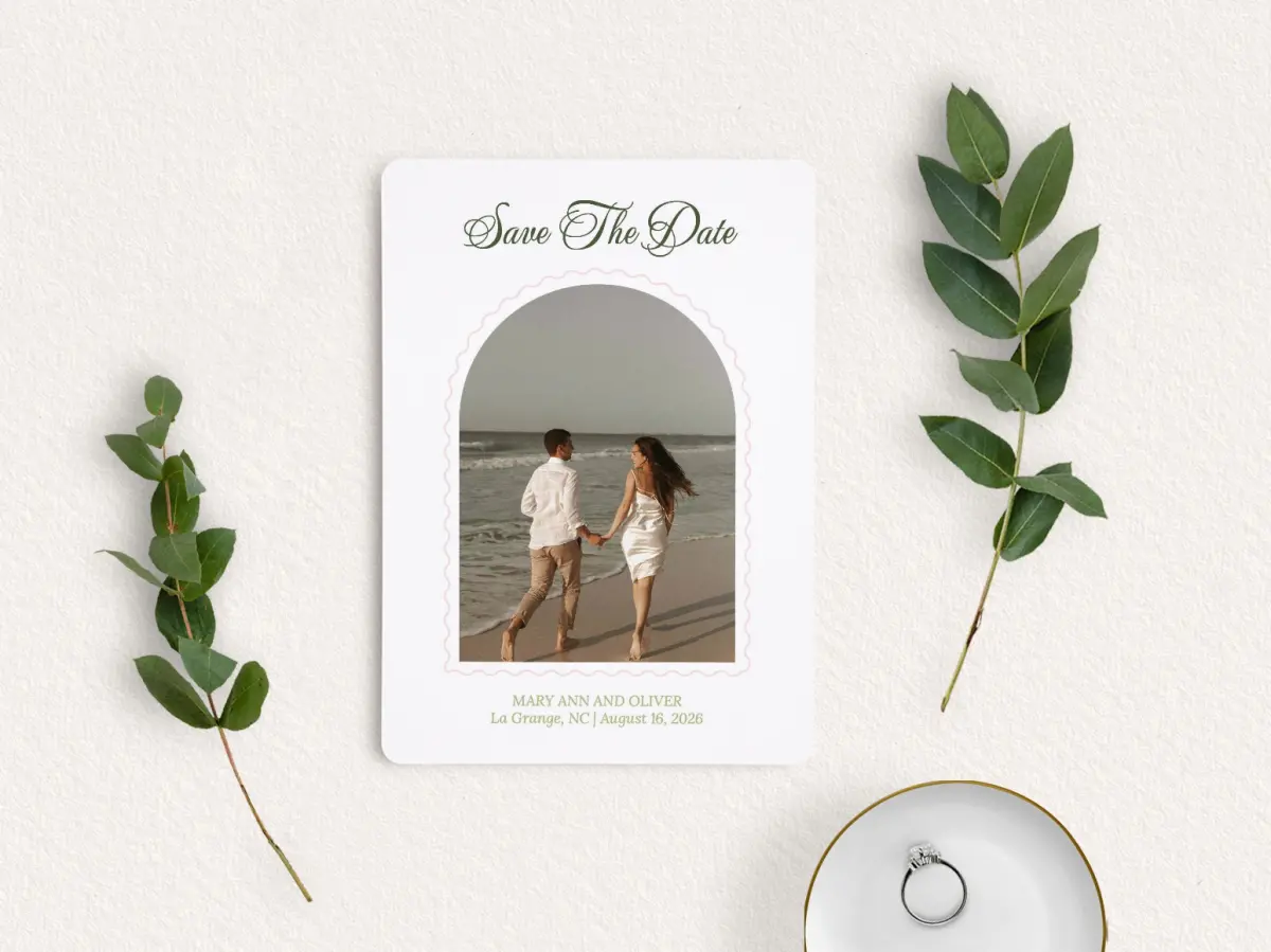 Save the Date Card with Optional Guest Addressing Service