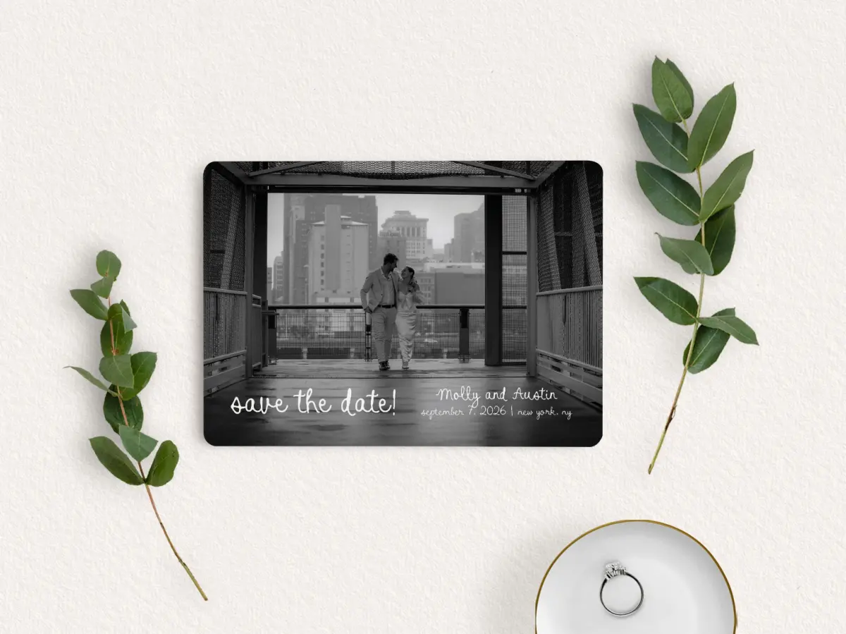 Save the Date Card with Optional Guest Addressing Service