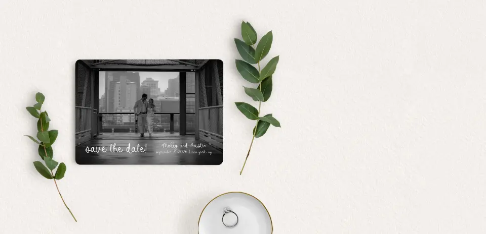 Save the Date Card with Optional Guest Addressing Service