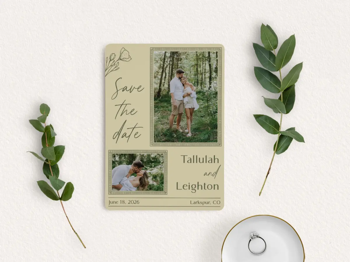 Save the Date Card with Optional Guest Addressing Service