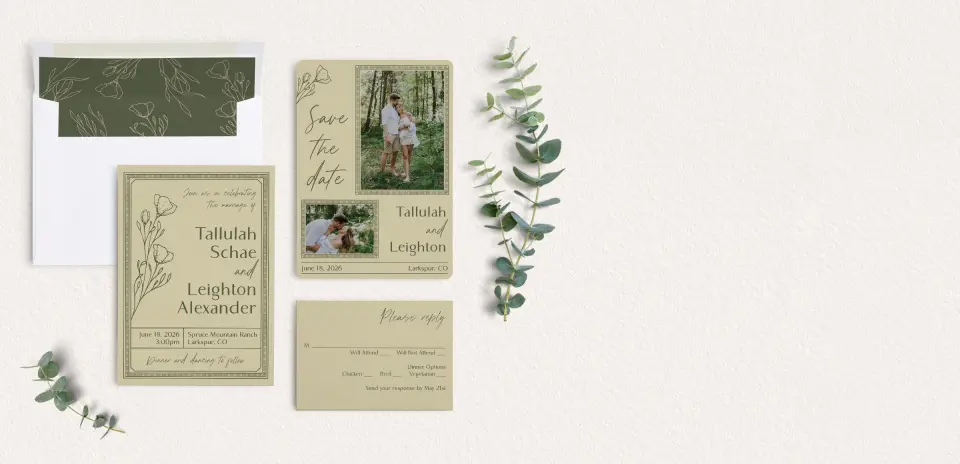 Front of Save the Date Card