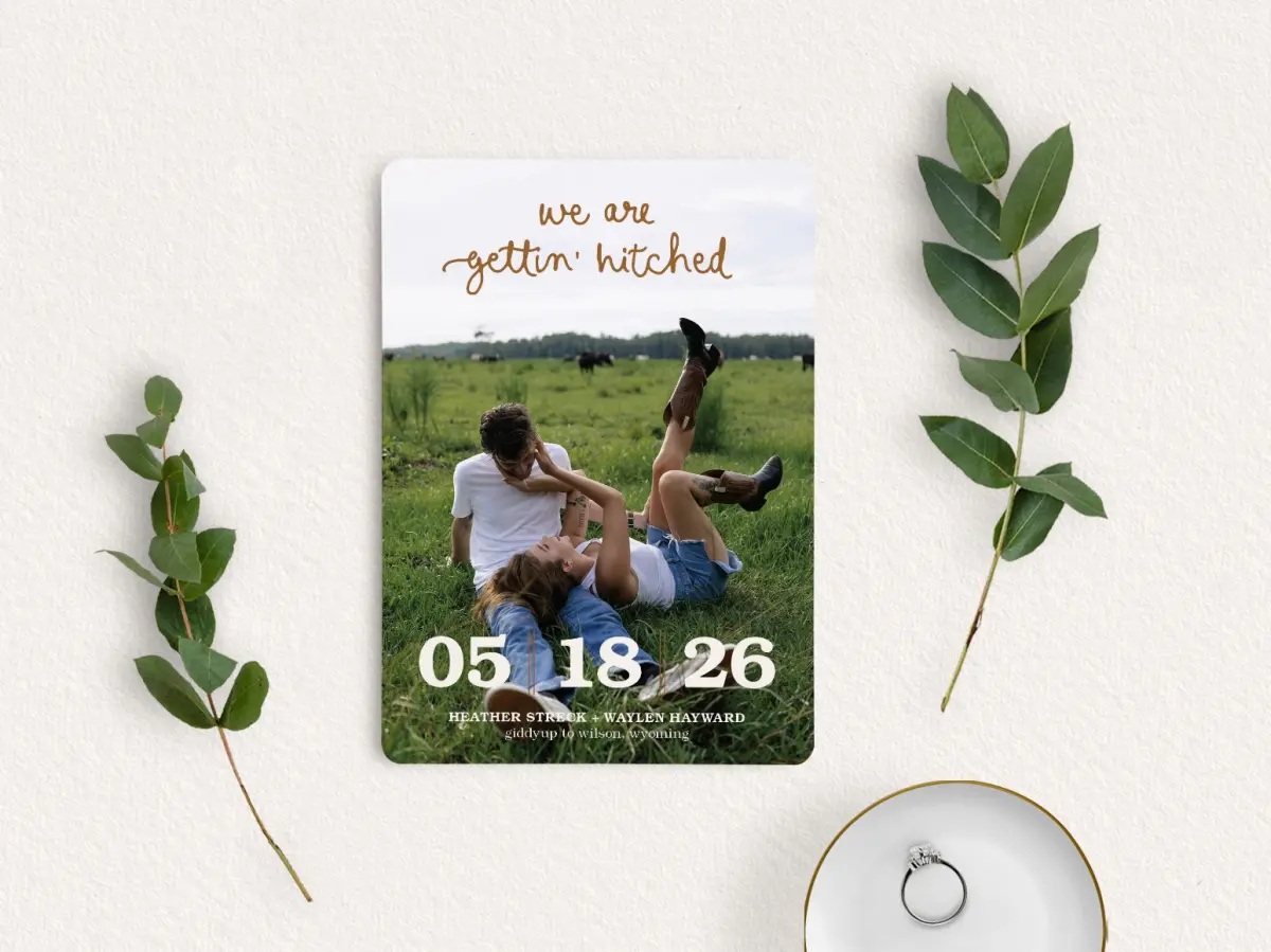 Save the Date Card with Optional Guest Addressing Service