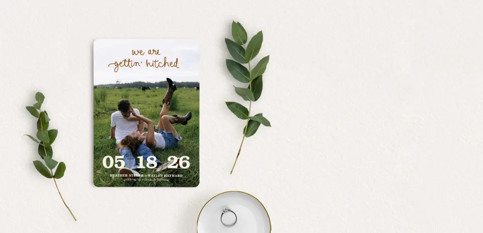 Save the Date Card with Optional Guest Addressing Service
