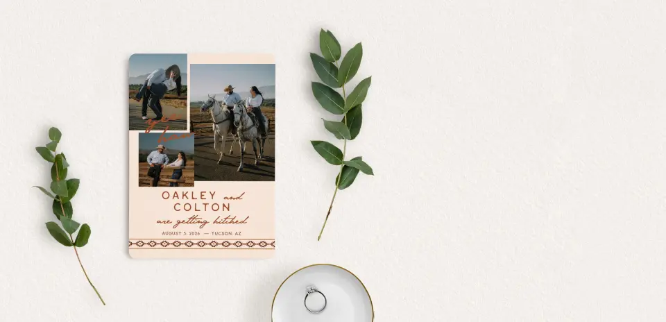 Save the Date Card with Optional Guest Addressing Service