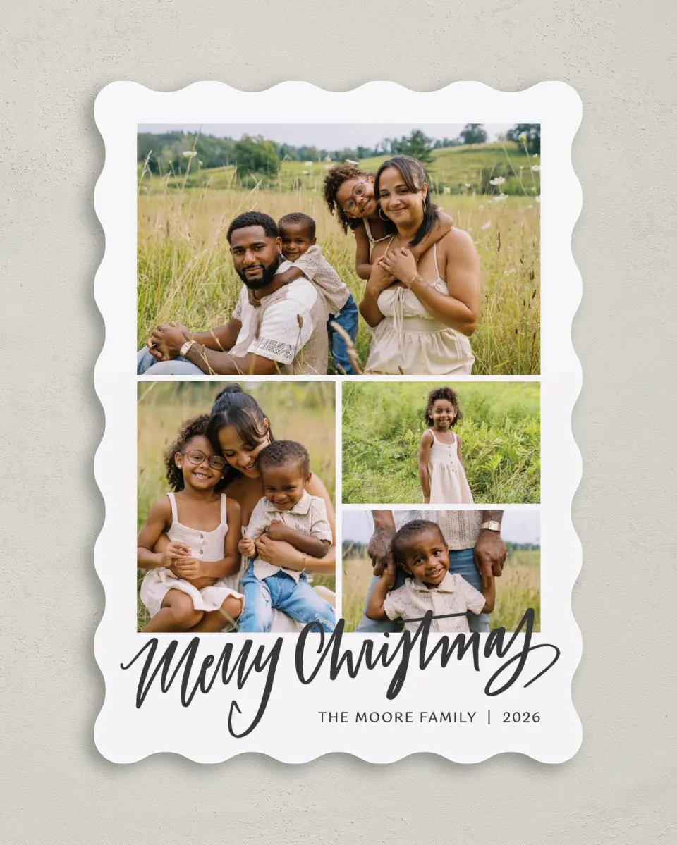 This is a 5" x 7" Christmas Card called Simple Joy printed in full color on Premium Smooth paper