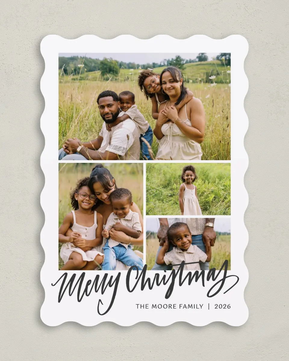 This is a 5" x 7" Christmas Card called Simple Joy printed in full color on Premium Smooth paper
