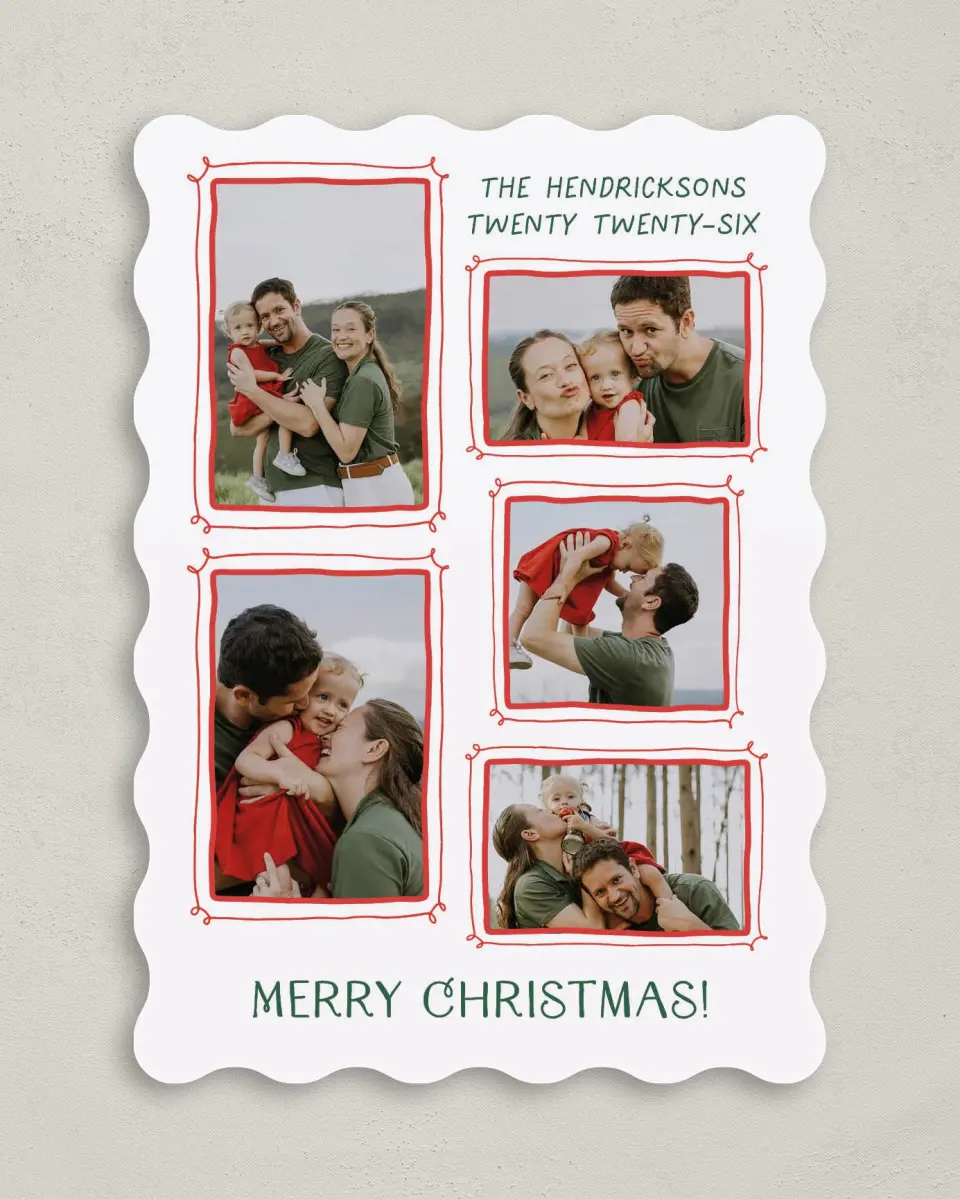 This is a 5" x 7" Christmas Card called Christmas Collage printed in full color on Premium Smooth paper