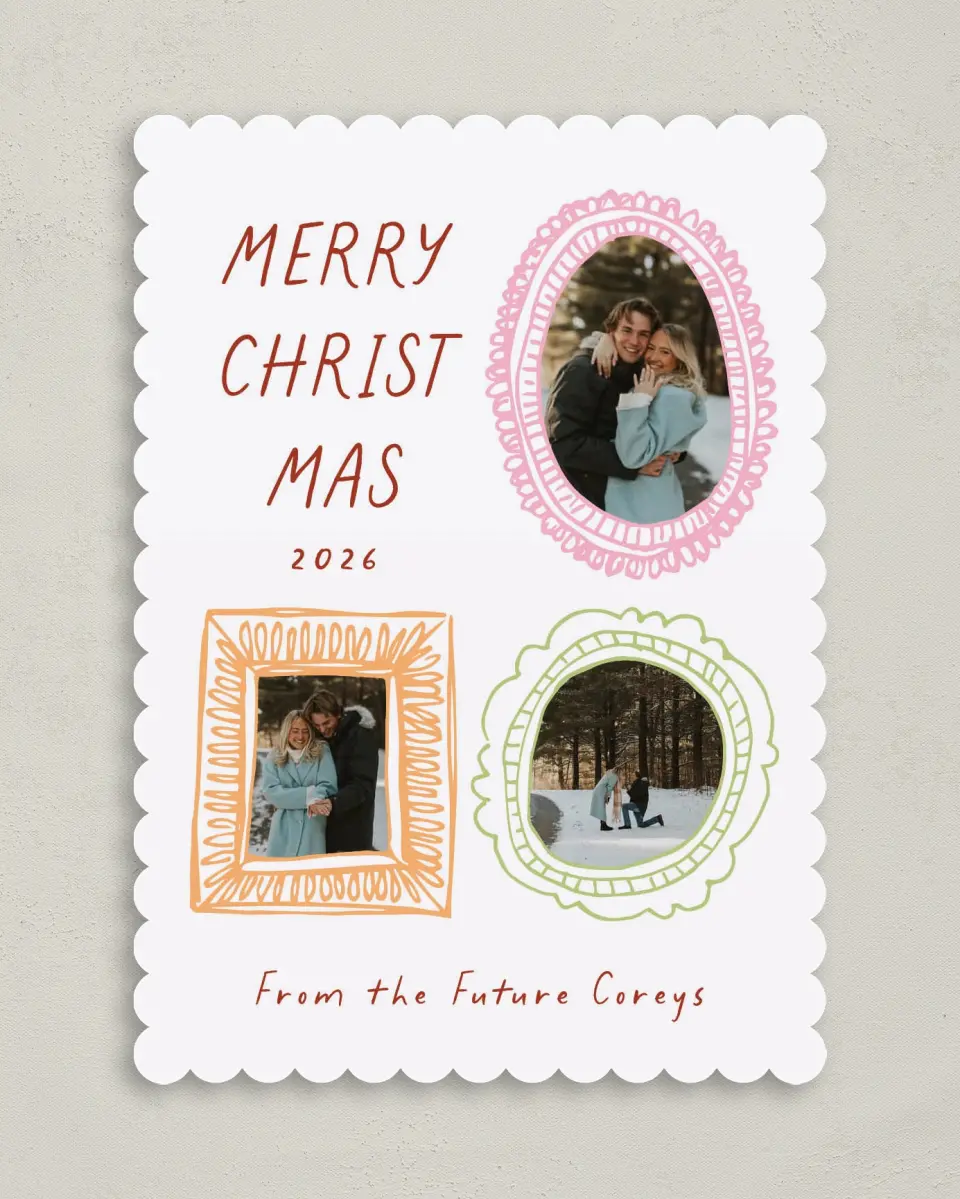This is a 5" x 7" Christmas Card called Joyful Beginnings printed in full color on Premium Smooth paper on Premium Smooth paper on Premium Smooth paper