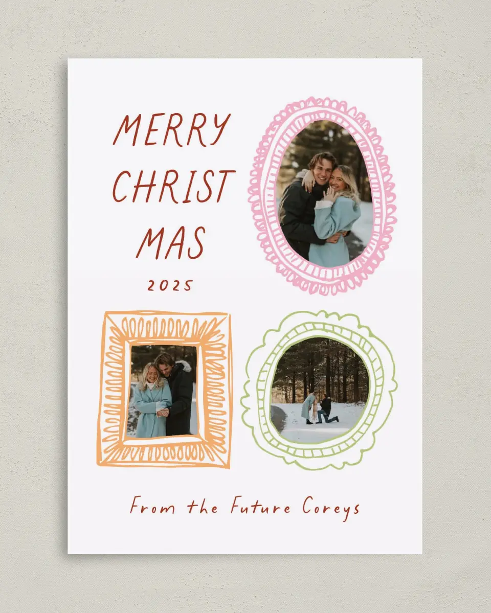 This is a 5" x 7" Christmas Card called Joyful Beginnings printed in full color on Premium Smooth paper