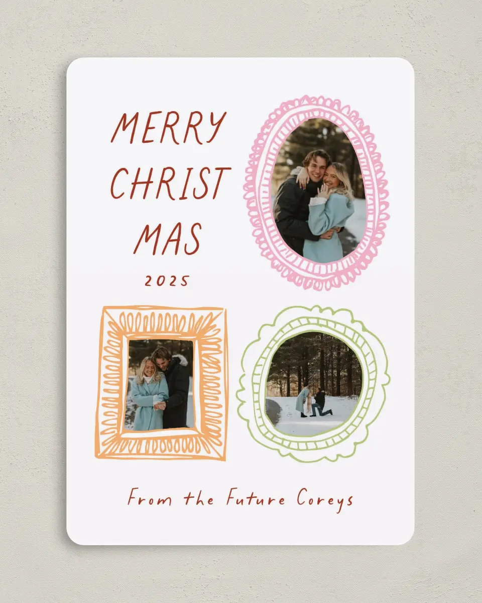 This is a 5" x 7" Christmas Card called Joyful Beginnings printed in full color on Premium Smooth paper