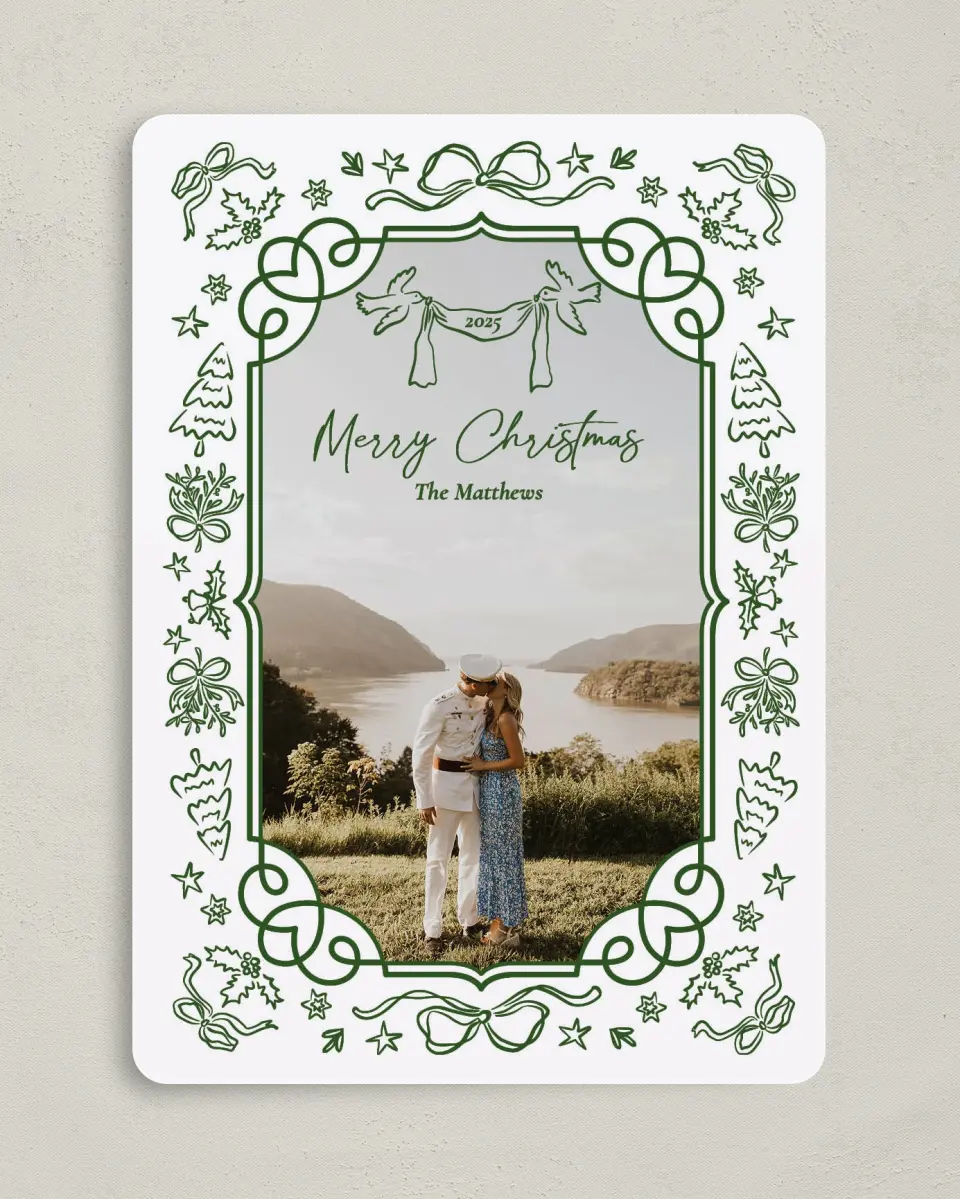 This is a 5" x 7" Christmas Card called Whimsy & Wonder printed in full color on Premium Smooth paper