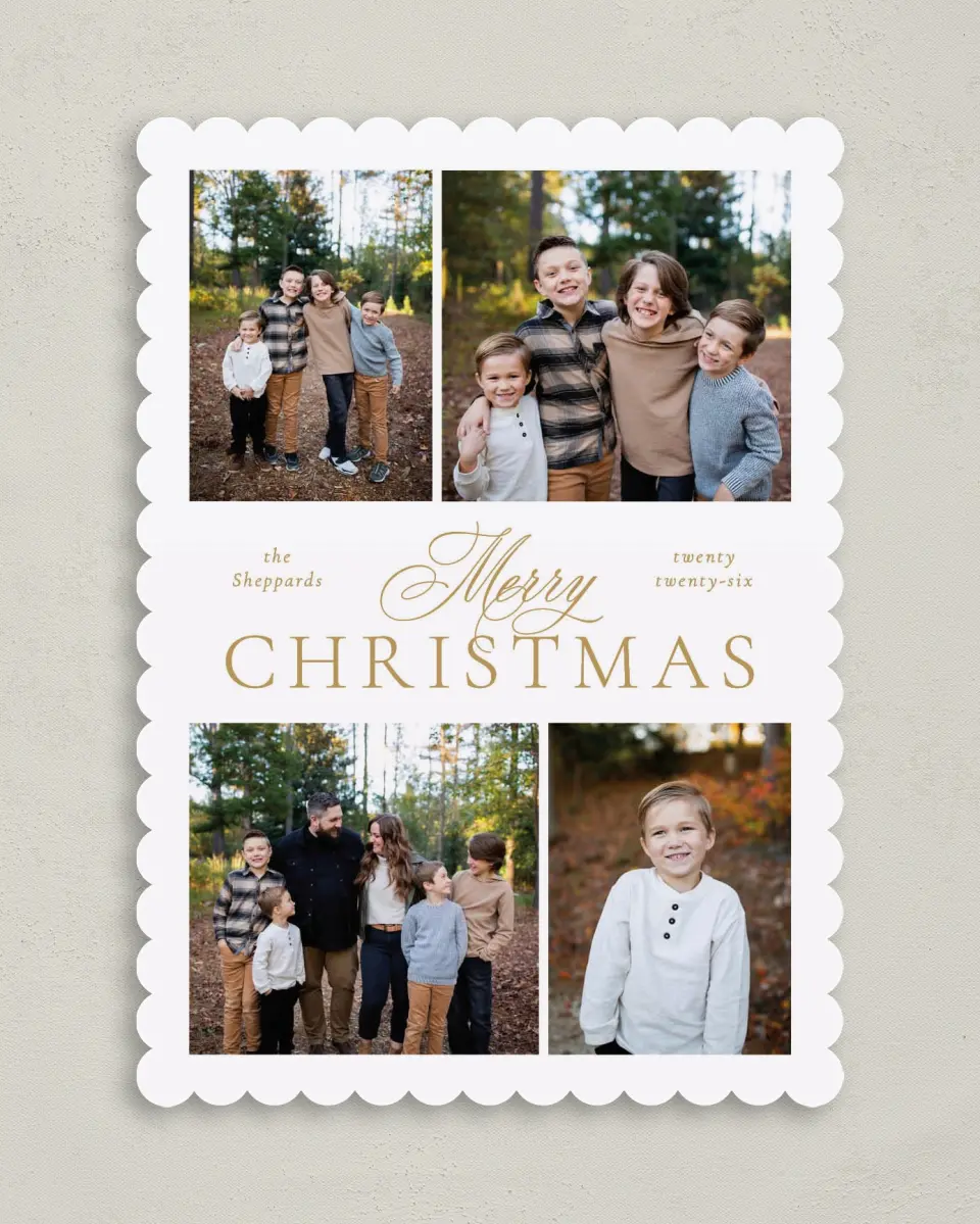 This is a 5" x 7" Christmas Card called Classy Christmas printed in full color on Premium Smooth paper on Premium Smooth paper on Premium Smooth paper