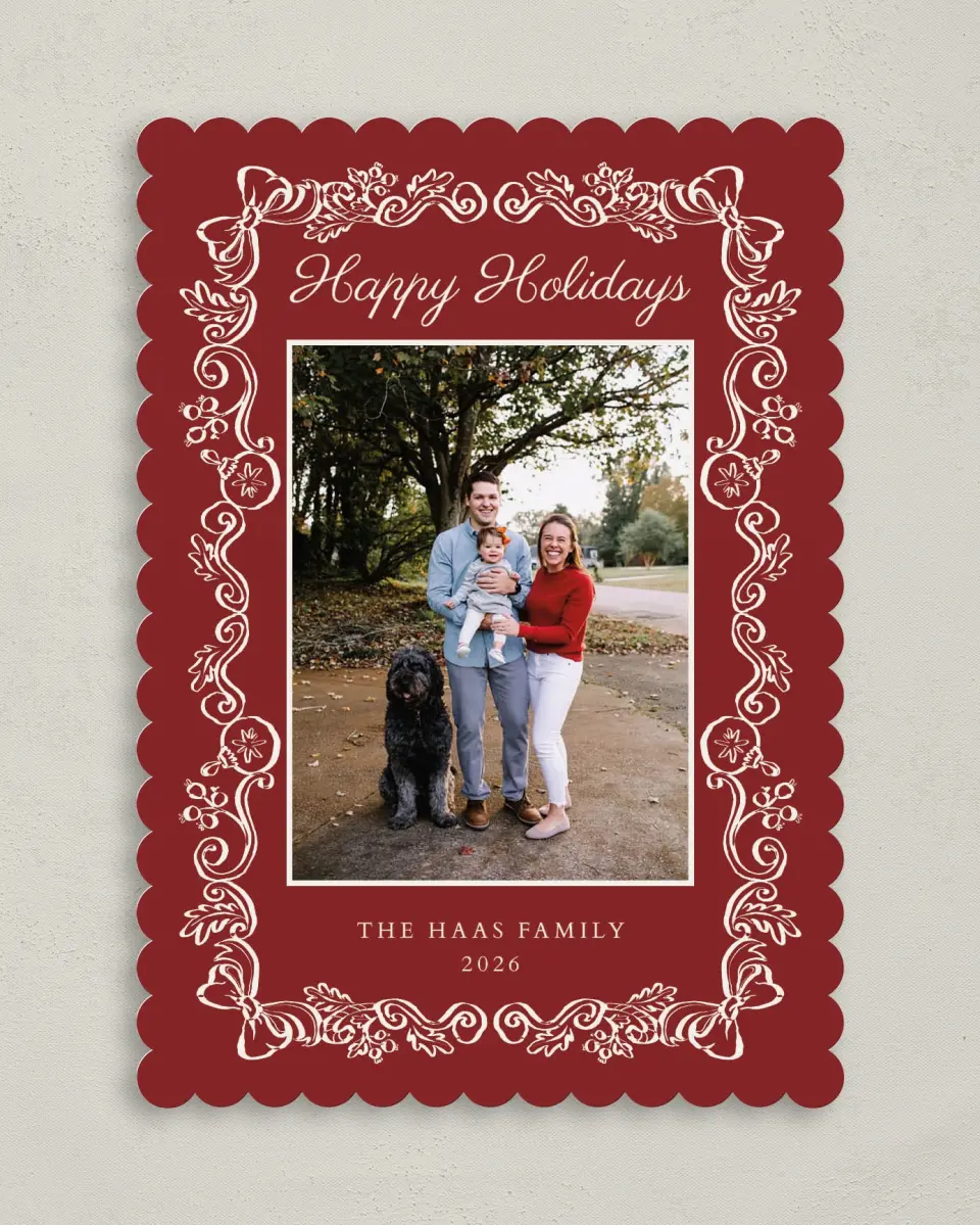 This is a 5" x 7" Christmas Card called Cherished Christmas printed in full color on Premium Smooth paper on Premium Smooth paper on Premium Smooth paper
