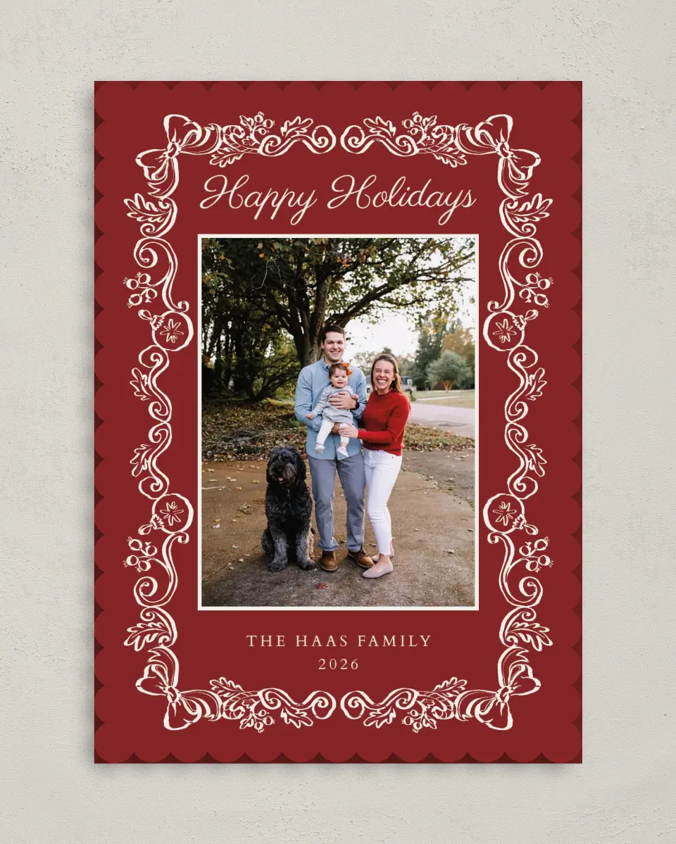 This is a 5" x 7" Christmas Card called Cherished Christmas printed in full color on Premium Smooth paper on Premium Smooth paper on Premium Smooth paper