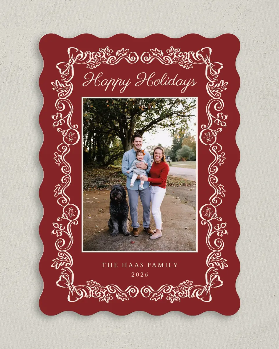 This is a 5" x 7" Christmas Card called Cherished Christmas printed in full color on Premium Smooth paper