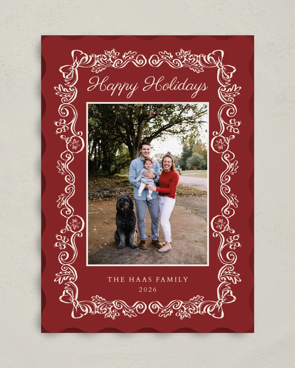 This is a 5" x 7" Christmas Card called Cherished Christmas printed in full color on Premium Smooth paper