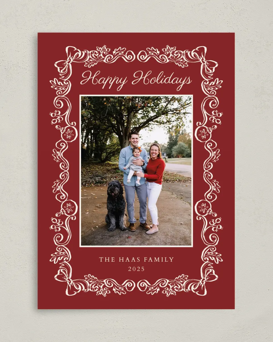 This is a 5" x 7" Christmas Card called Cherished Christmas printed in full color on Premium Smooth paper