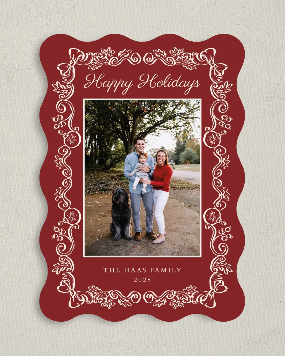 This is a 5" x 7" Christmas Card called Cherished Christmas printed in full color on Premium Smooth paper