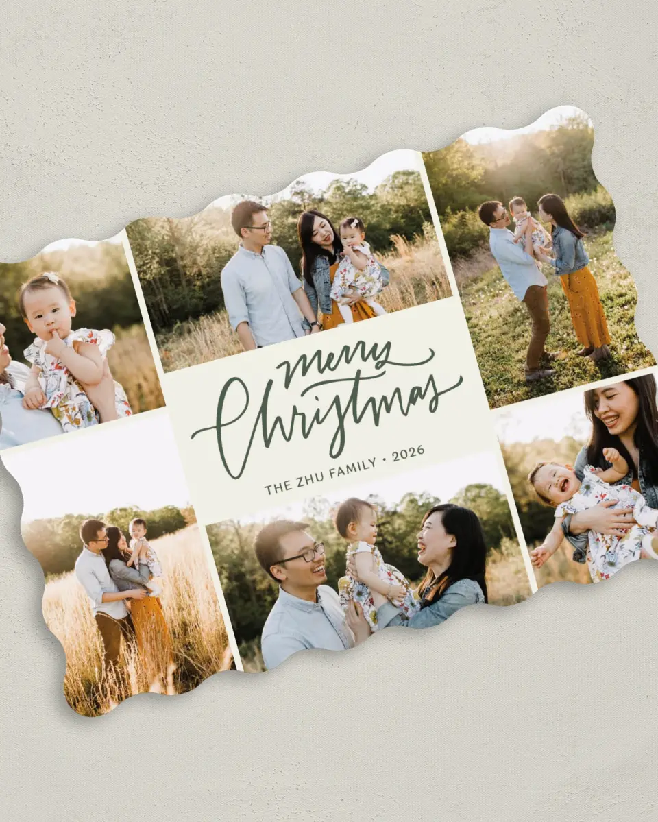 This is a 5" x 7" Christmas Card called Captured Cheer printed in full color on Premium Smooth paper