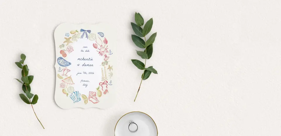 Save the Date Card with Optional Guest Addressing Service