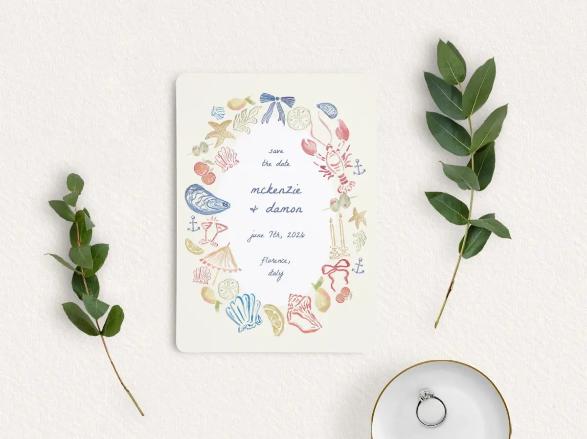 Save the Date Card with Optional Guest Addressing Service