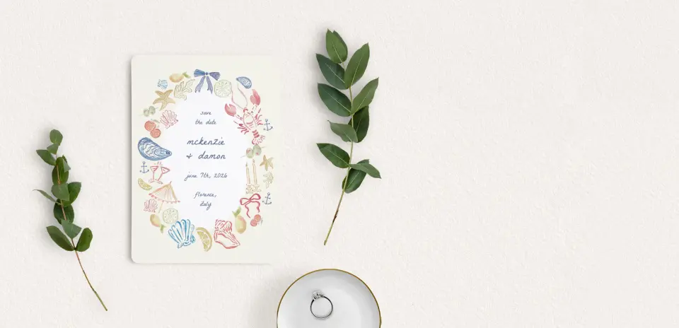 Save the Date Card with Optional Guest Addressing Service