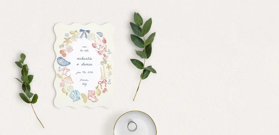Save the Date Card with Optional Guest Addressing Service