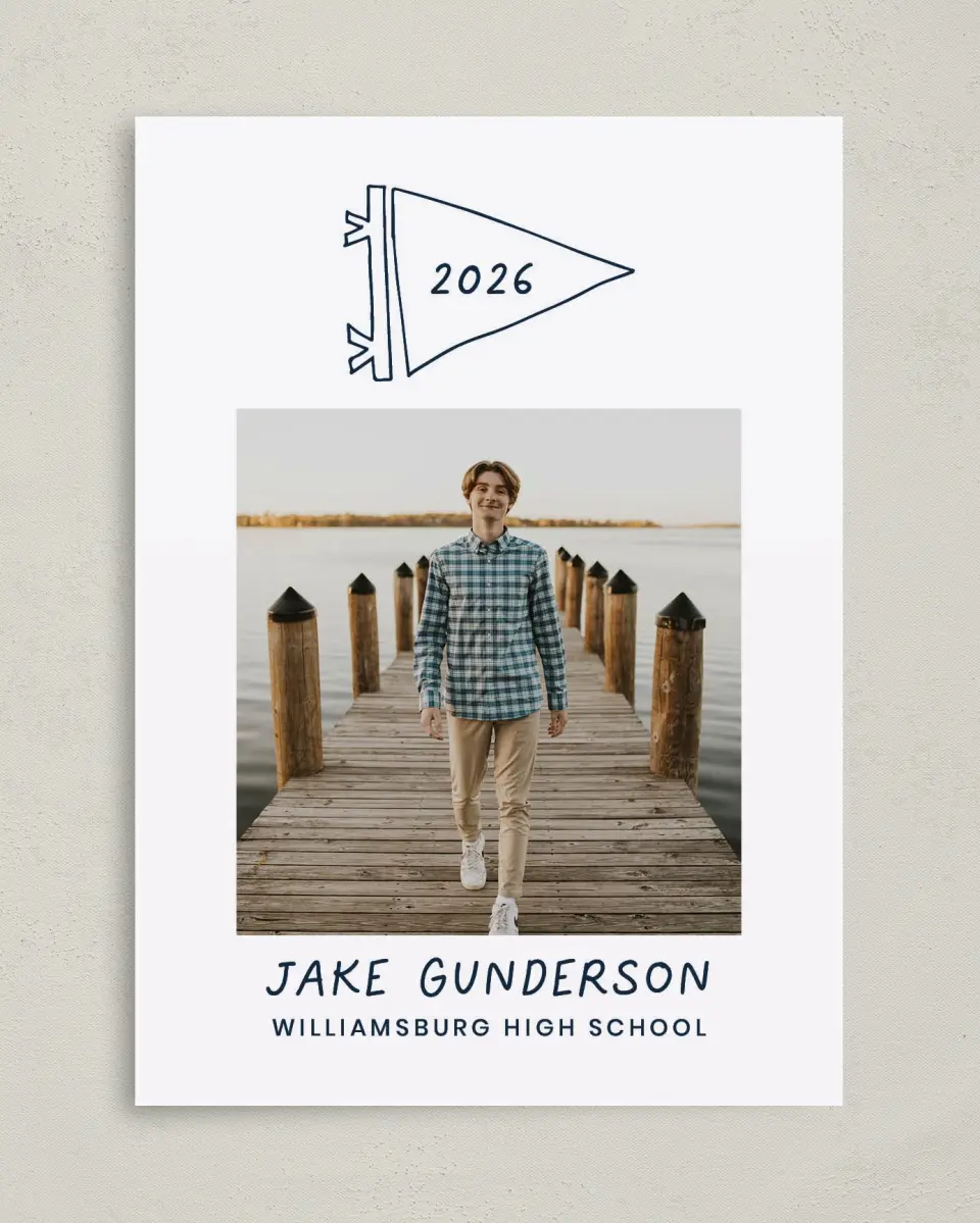 This is a 5" x 7" Graduation Announcement Card called New Chapter printed in full color on Premium Smooth paper
