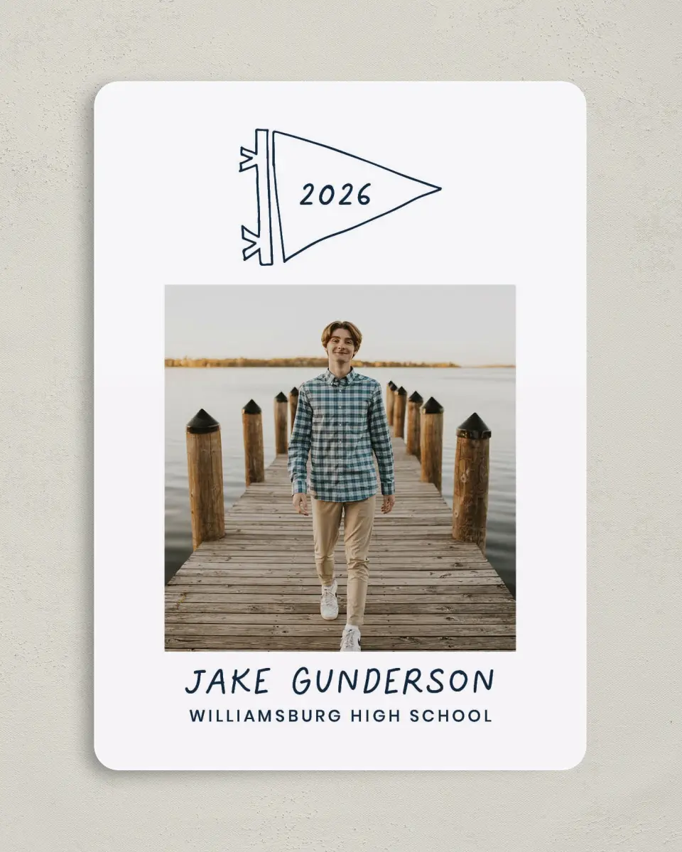 This is a 5" x 7" Graduation Announcement Card called New Chapter printed in full color on Premium Smooth paper