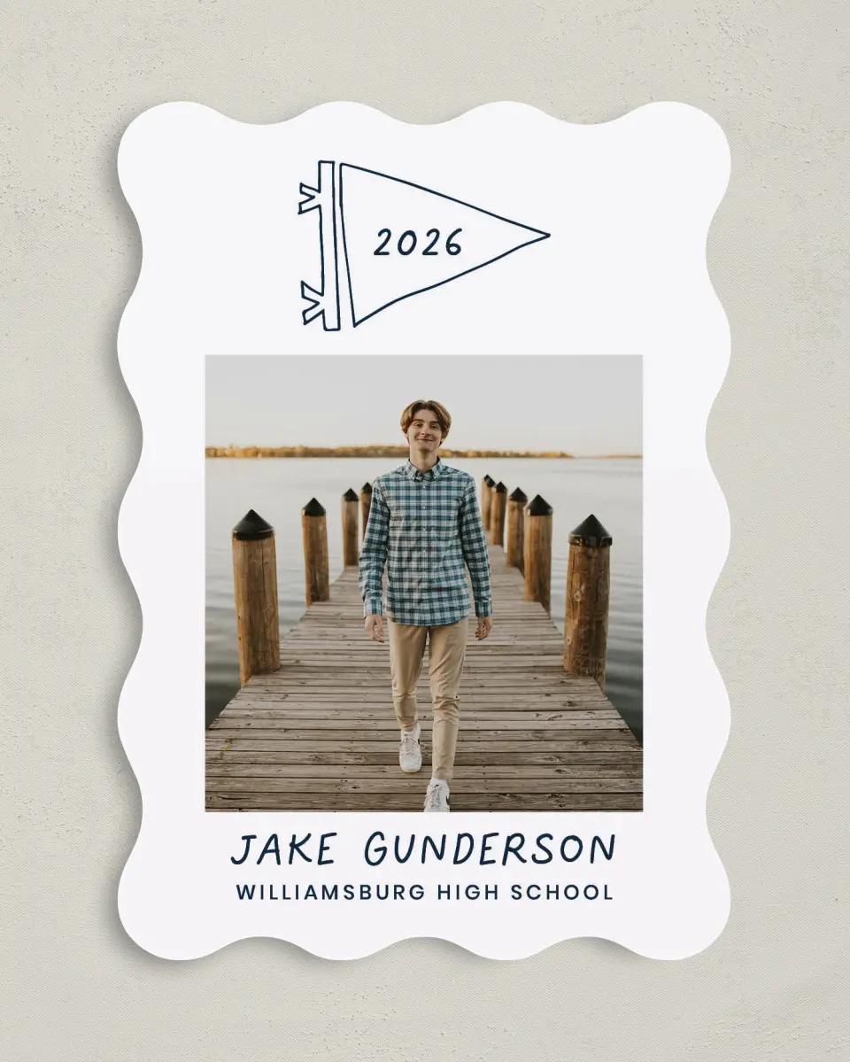 This is a 5" x 7" Graduation Announcement Card called New Chapter printed in full color on Premium Smooth paper